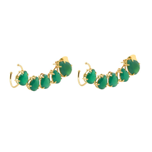 Brinco Ear Cuff Gotas Crisopázio