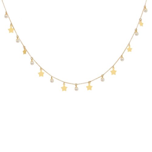 Gargantilha Estrelas e Pérolas