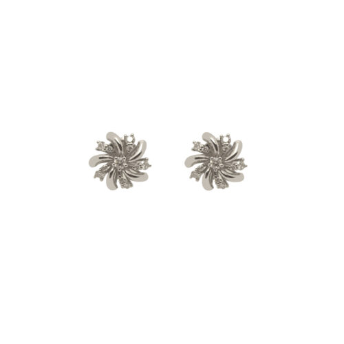 Brinco flor com diamantes